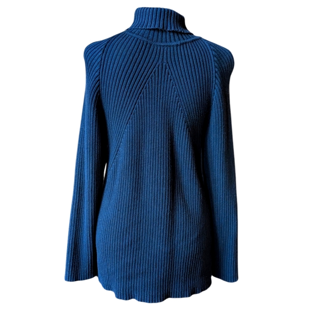 EUC Talbot's Black 100% Cotton Turtleneck Sweater - Picture 4 of 5